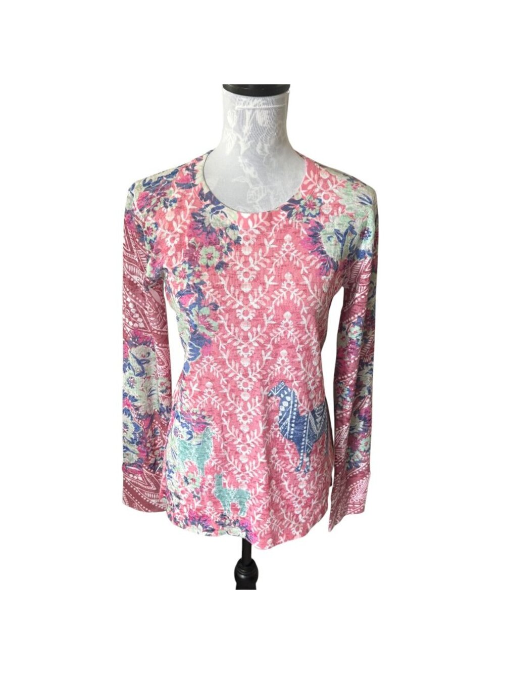 Sundance Whimsy Rose Floral Baby Waffle Long Sleeve Llama Drama NWT